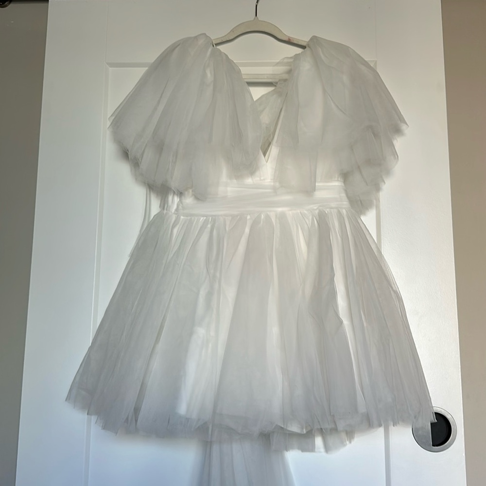 NWT White Birdy Grey Tulle Mini Dress